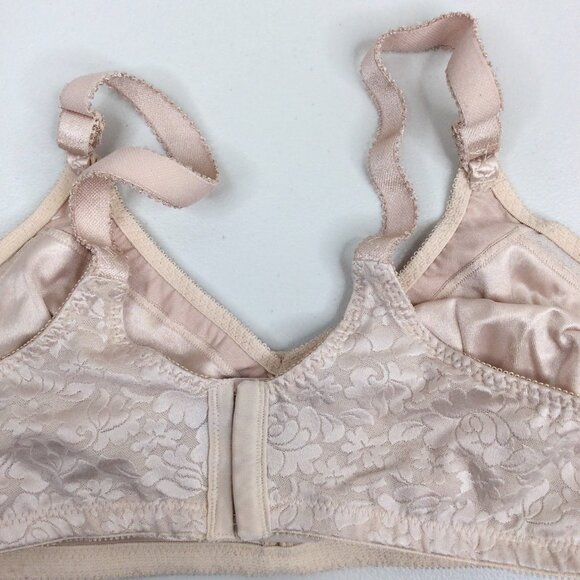Bali Women's Wire-Free Bra Double Support 42C Beige Full Coverage Wireless 3372 - Picture 13 of 14